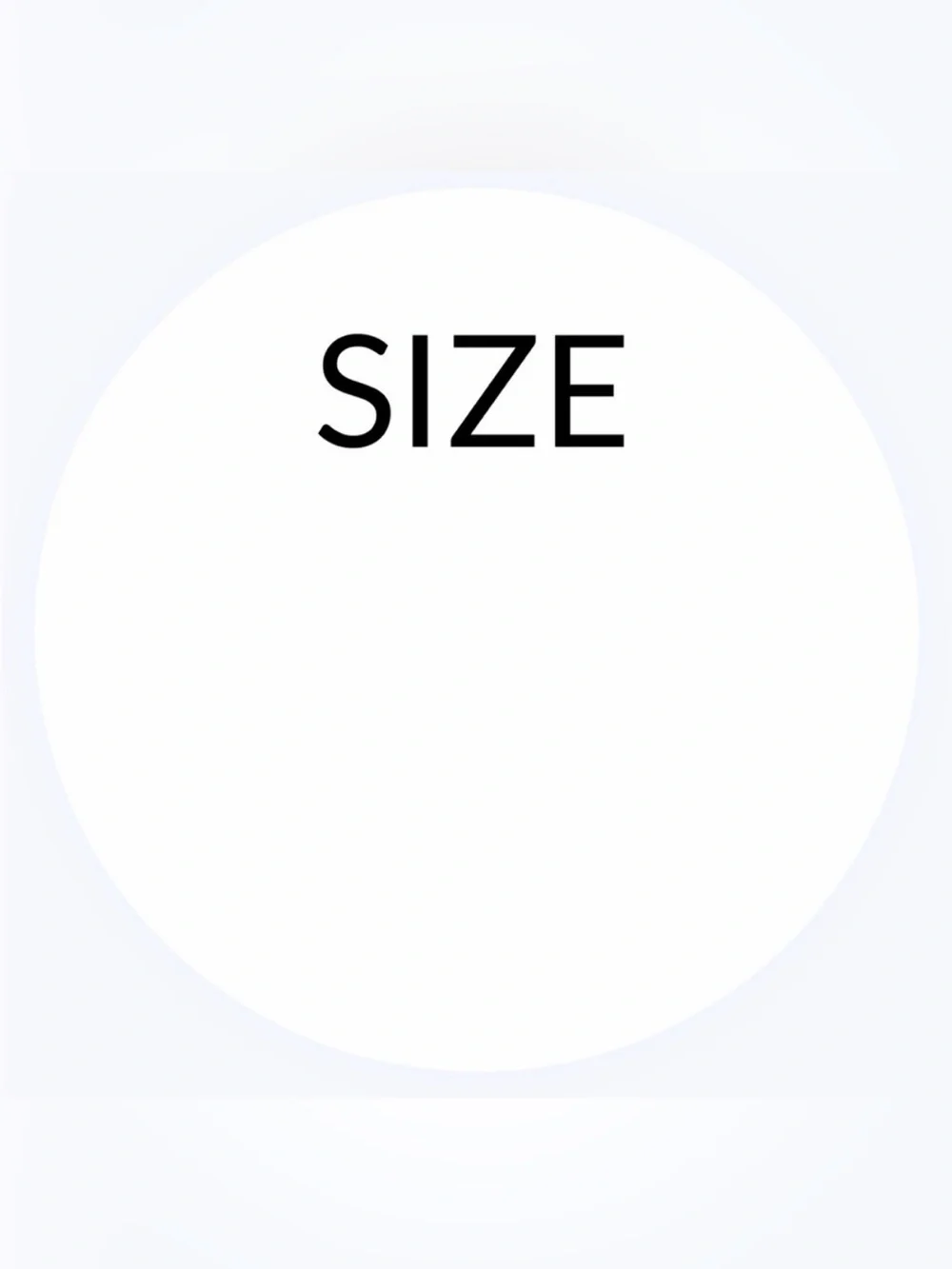 50 STICKERS - 2” ROUND - SIZE LABELS TO FILL IN & INPUT ODD SIZES OR # SIZES